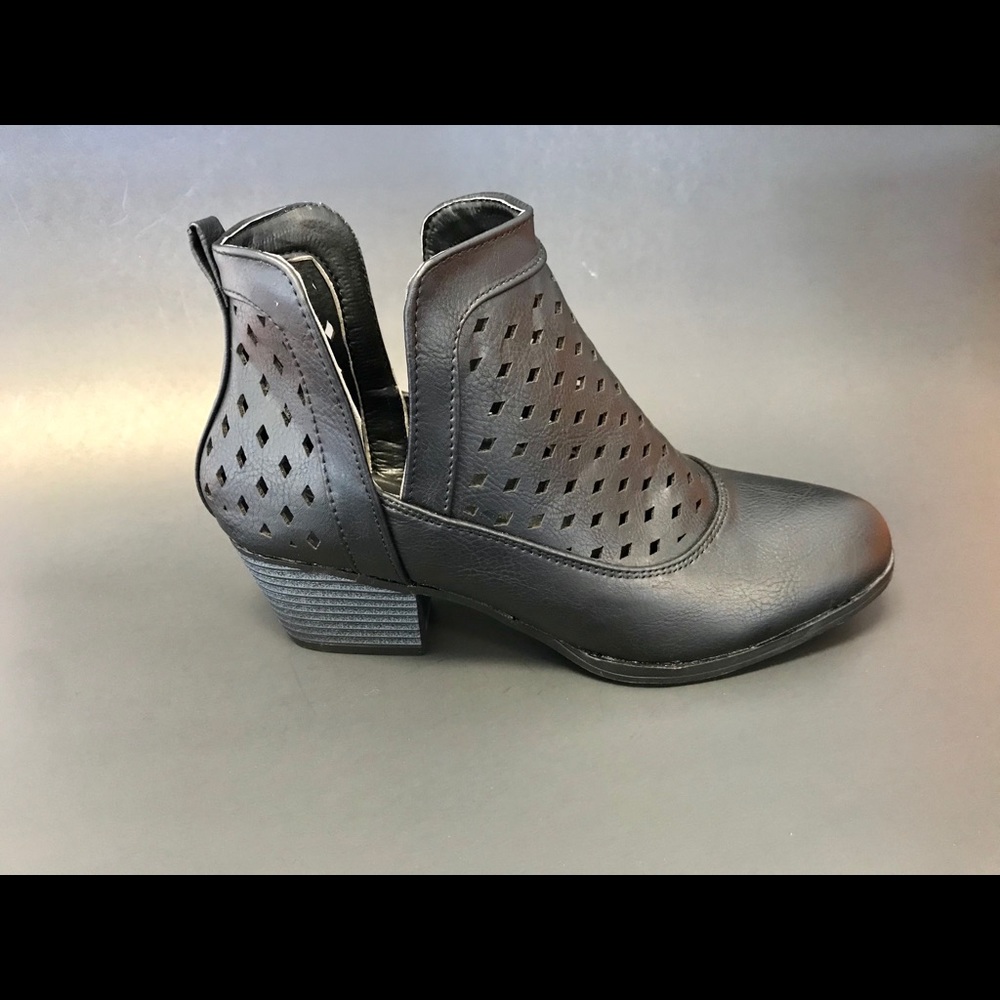 Laser-cut Ankle Bootie